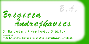 brigitta andrejkovics business card